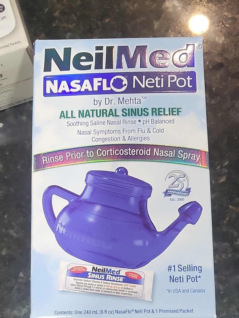 Neilmed Nasaflo Neti Pot Nasal Rinse Device Allergy & Sinus Relief Natural